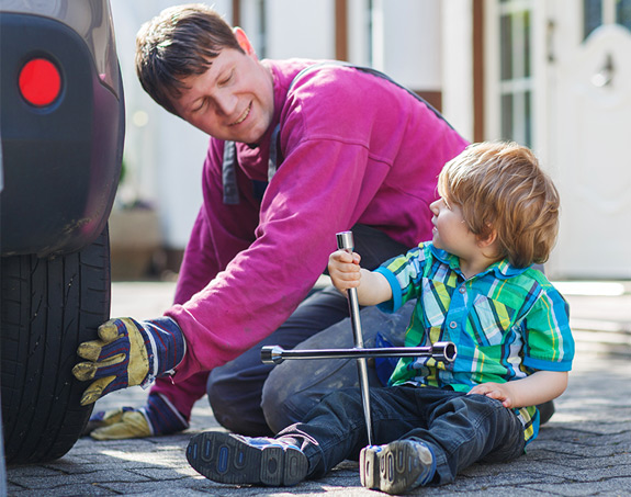 A family who purchased roadside assistance from MBA Insurance