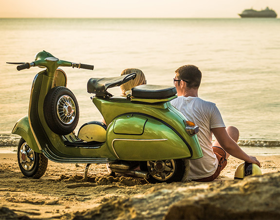 Man on scooter rental